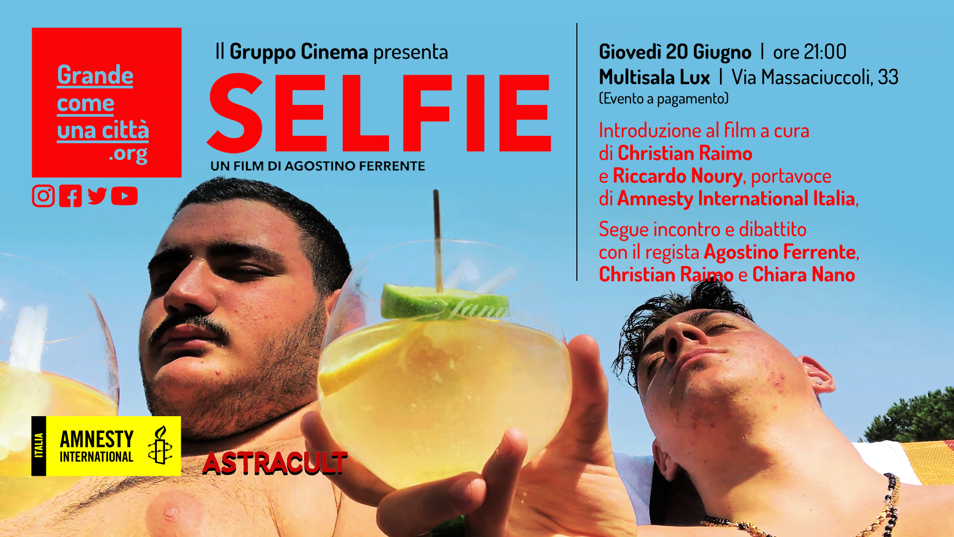 Gruppo cinema presenta selfie con Agostino Ferrente grande come una città locandina
